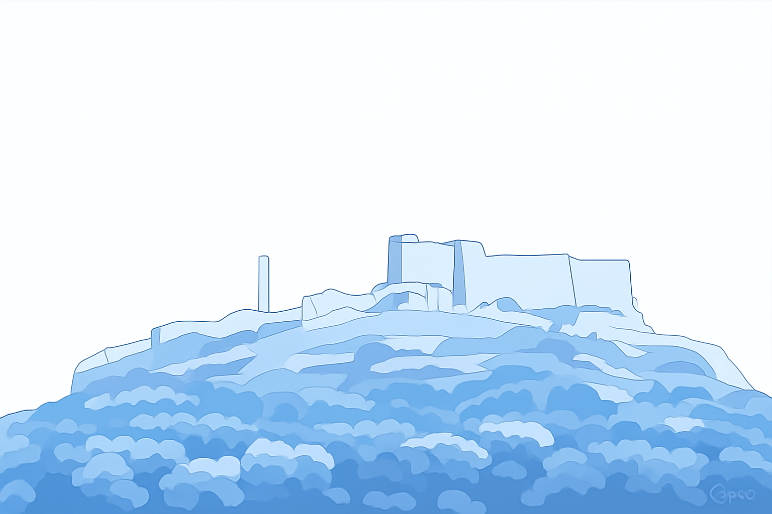 Montaña y castillo